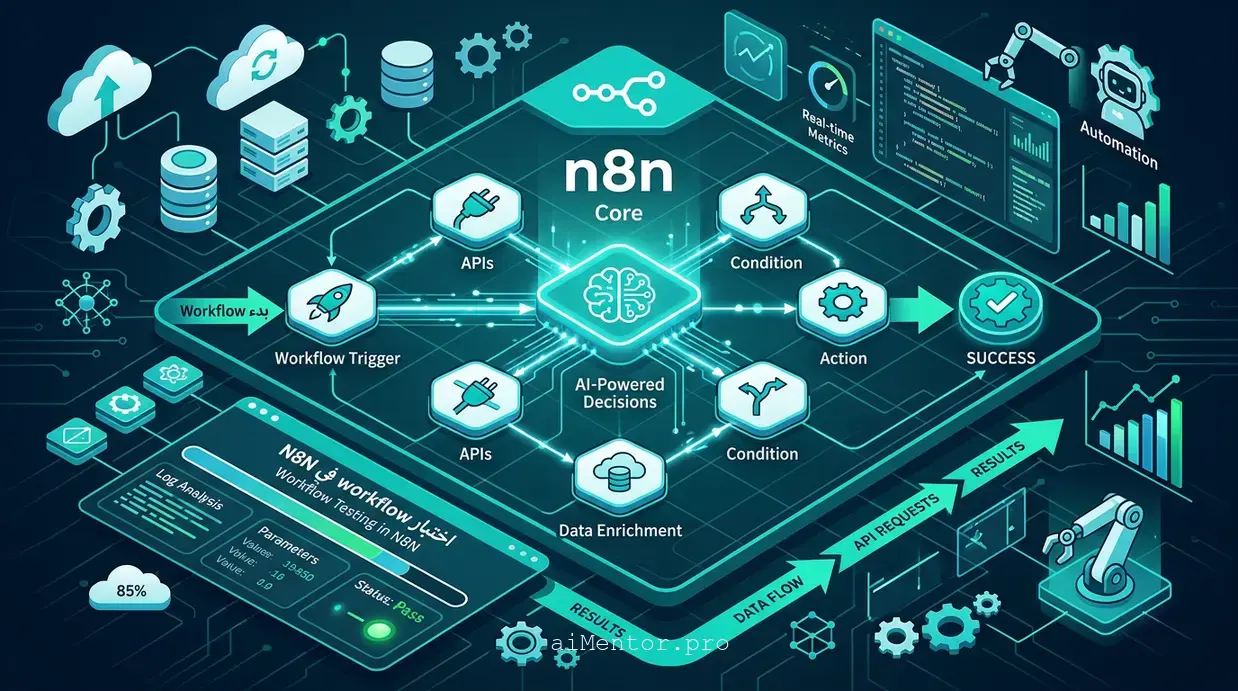 اختبار workflow في N8N